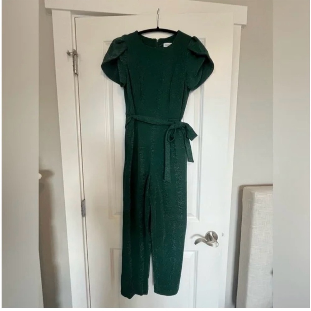 Calvin Klein. NWT. Size 2. Green Jumpsuit with Belt